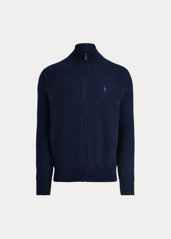 Sueter Polo Ralph Lauren Hombre Azul Marino - Cotton Full-Zip - PIEHT5380